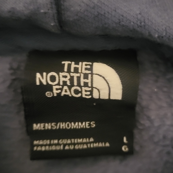 The North Face Men's Large Grey/blue Hoodie With Bold Yellow Logo Print C13 - Picture 5 of 7